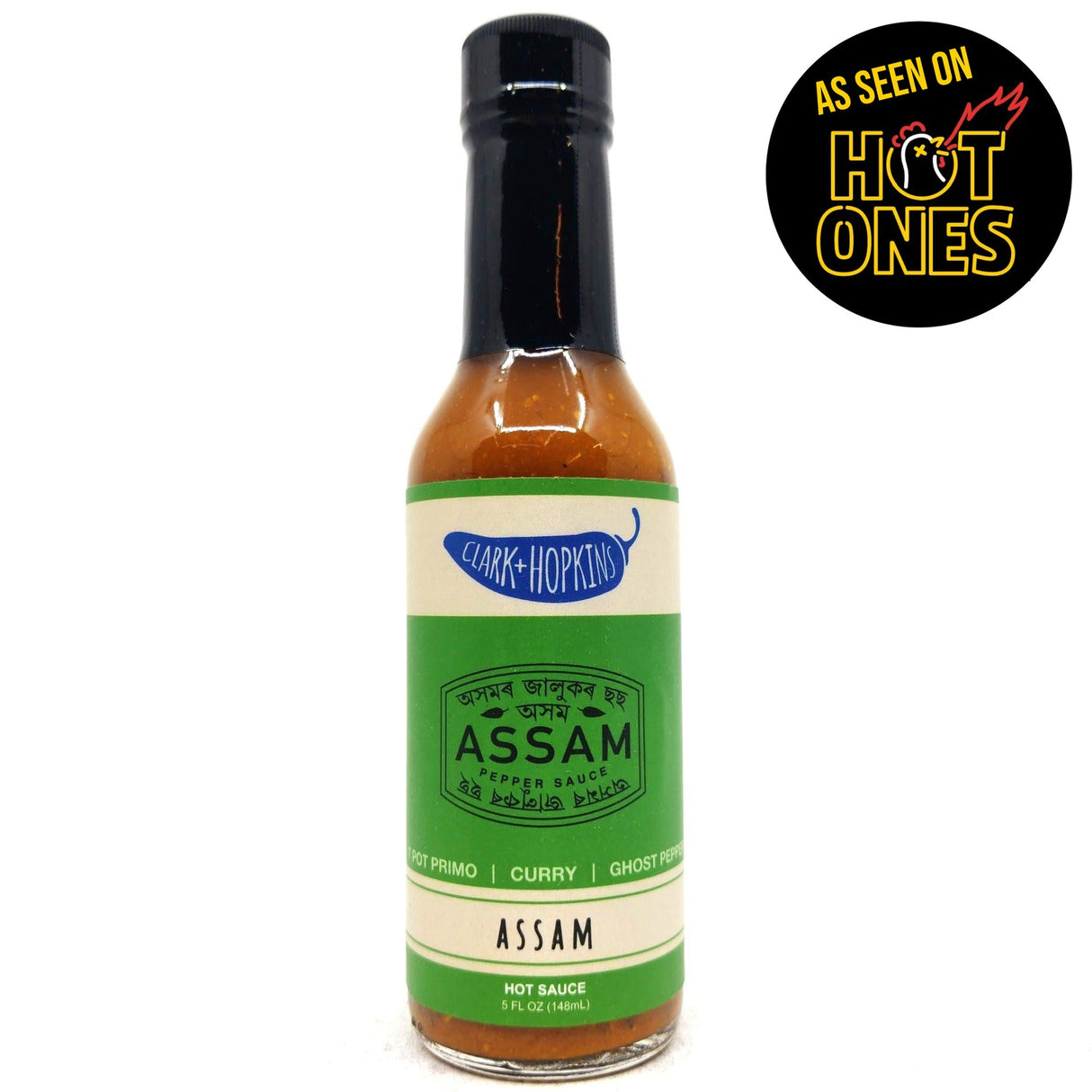 Clark & Hopkins Assam Hot Sauce (148ml)-Hop Burns & Black