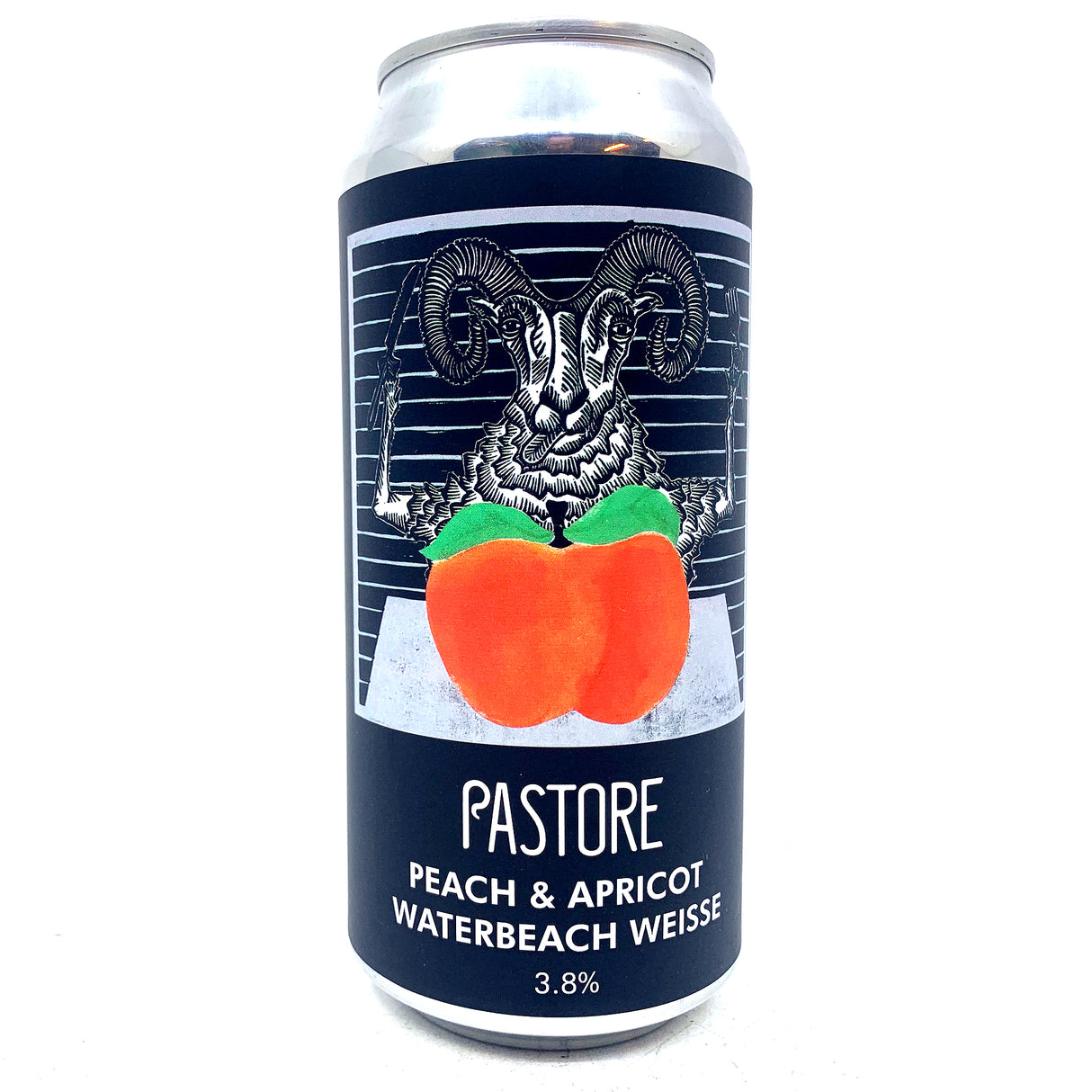 Pastore Peach & Apricot Waterbeach Weisse 3.8% (440ml can)-Hop Burns & Black