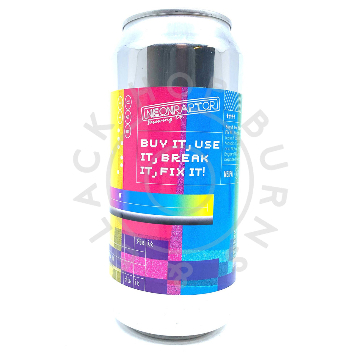 Neon Raptor Buy It, Use It, Break It, Fix It! IPA 6.8% (440ml can)-Hop Burns & Black