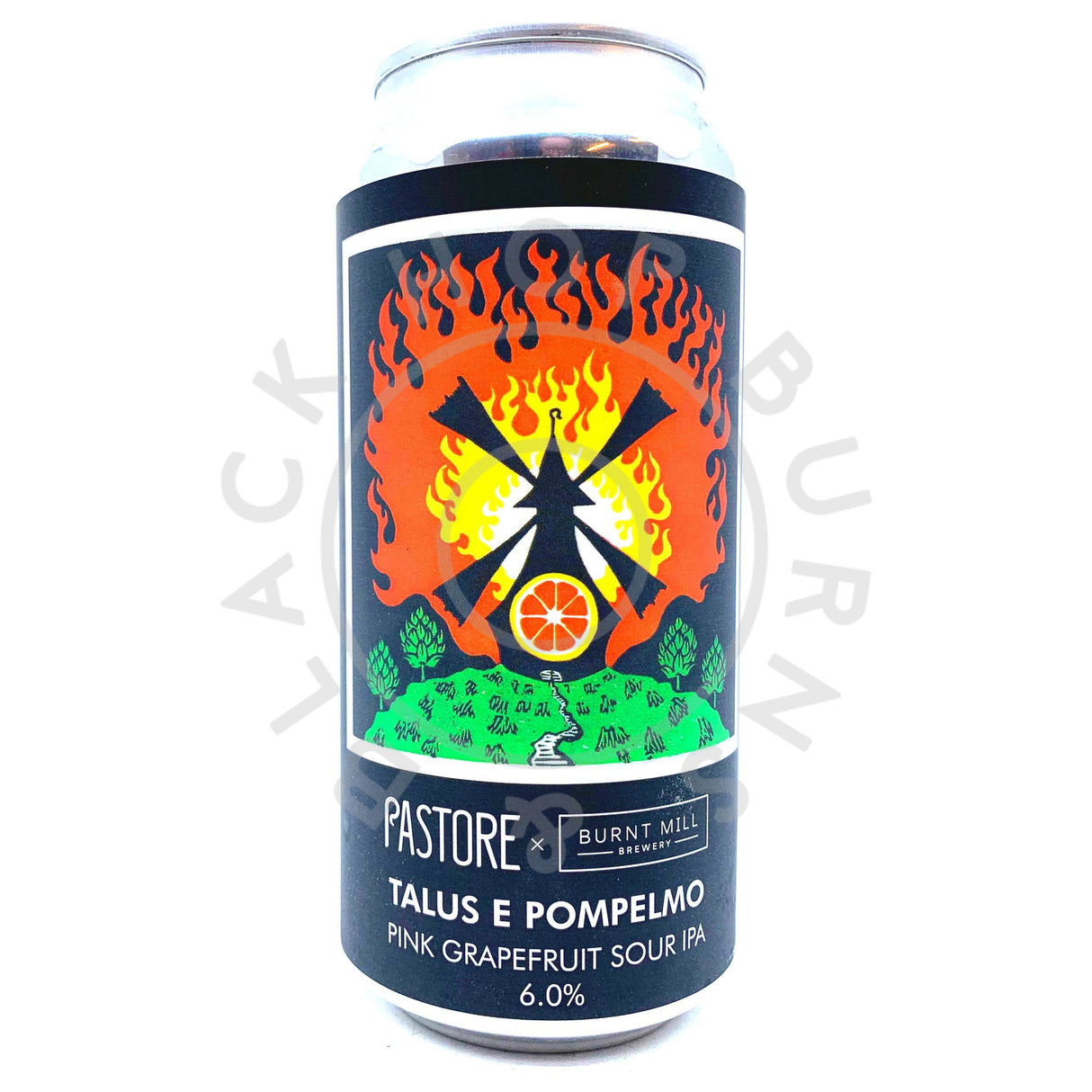 Pastore x Burnt Mill Talus e Pompelmo Sour IPA 6% (440ml can)-Hop Burns & Black